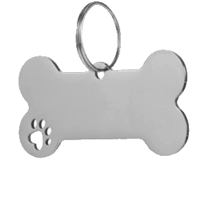 Hondenpenning zilverkleurig met pootafdruk