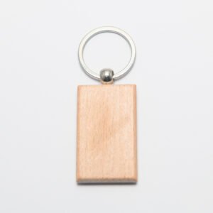Rechthoekige houten sleutelhanger te graveren