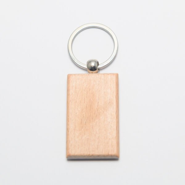 Rechthoekige houten sleutelhanger te graveren