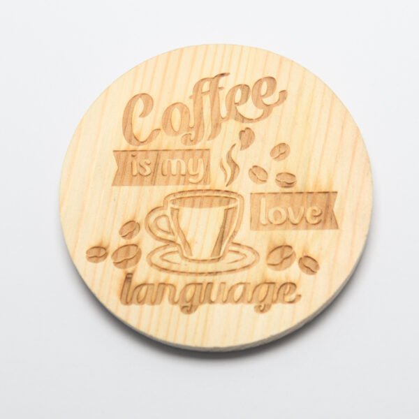 Houten onderlegger gegraveerd