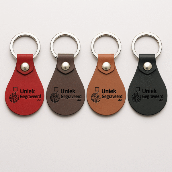 Kunstlederen Sleutelhanger (Druppelvorm, Diverse Kleuren)