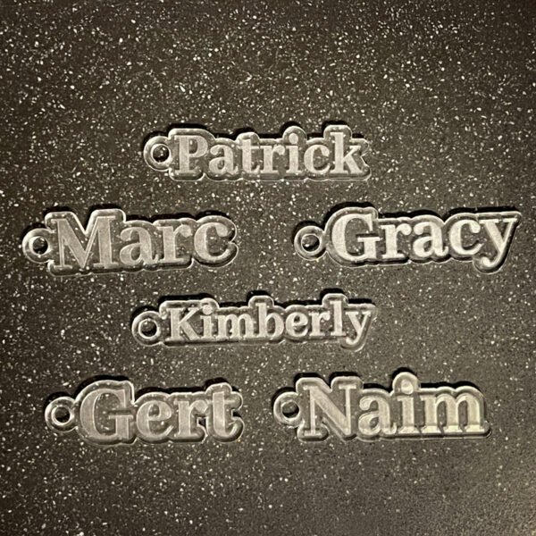 Plexi Naamsleutelhanger